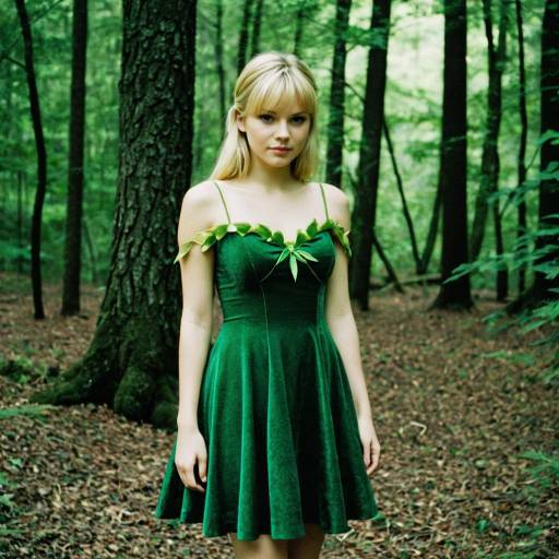 Enchanting Tinkerbell in a Forest Dress