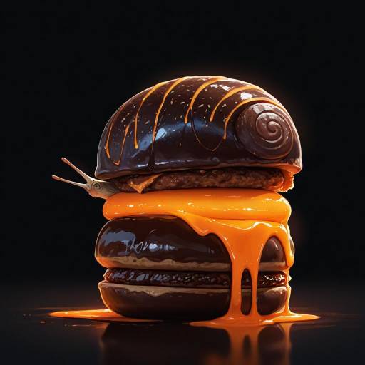 Realistic Hamburger with Chocolate Center Realistic Hamburger with Chocolate Center