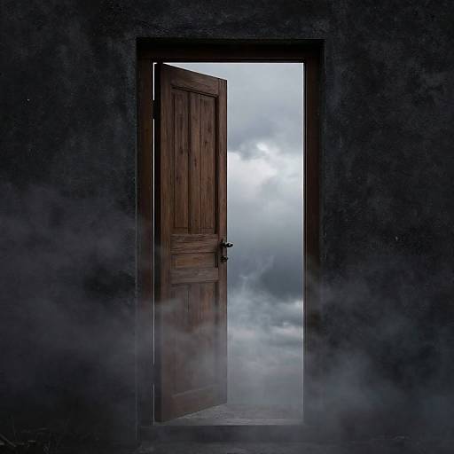Misty Doorway to Cloudy Skies