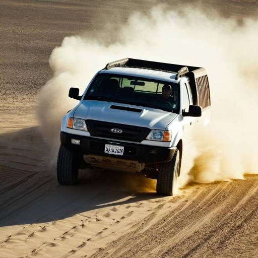 Off-Road Truck Driving on Sand Dunes