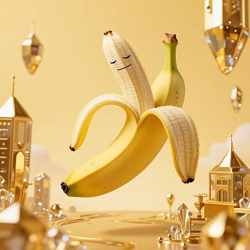 Surreal Floating Banana Dreamscape