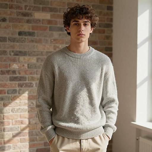 Sunlit Portrait of Young Man