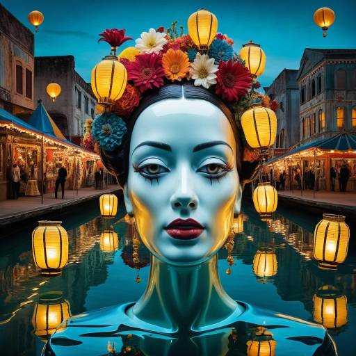 Surreal Carnival with Lanterns and Mannequin Surreal Carnival with Lanterns and Mannequin