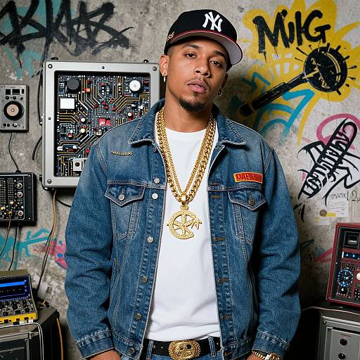 80s Hip Hop Man with Tech