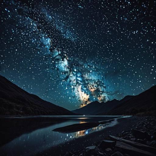 Starry Night Raytracing Art Inspired by Sjime Starry Night Raytracing Art Inspired by Sjime