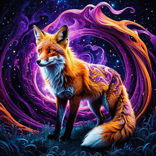 Surreal Fox with Ethereal Energy Swirls