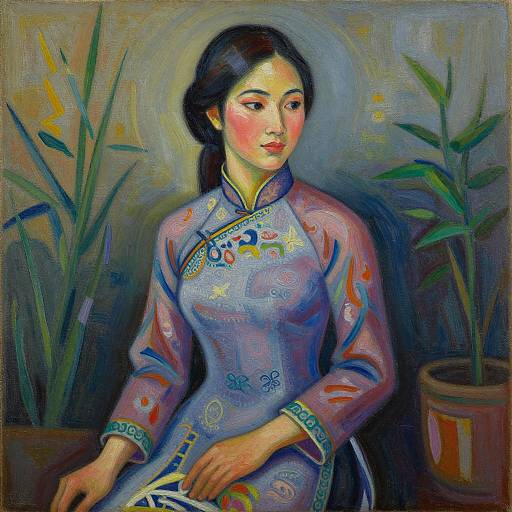 Vietnamese Ao Dai in Picasso Style