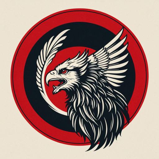 Elegant Gryphon Logo with Crimson Circle