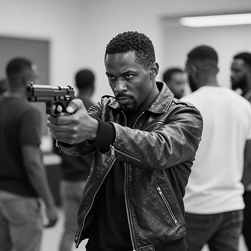 Intense Black-and-White Portrait of a Man