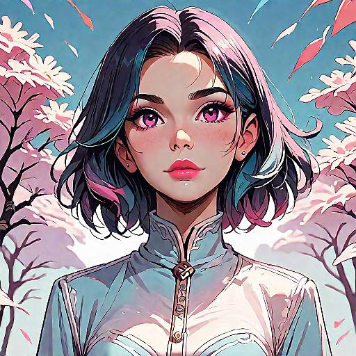 Anime Girl Cowboy Shot Portrait