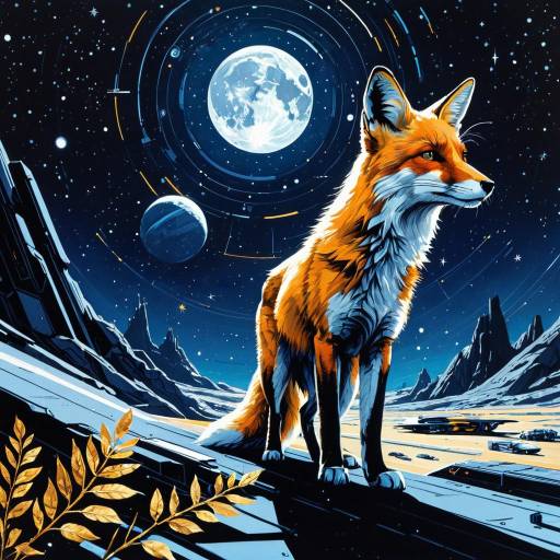 Futuristic Interstellar Fox Illustration