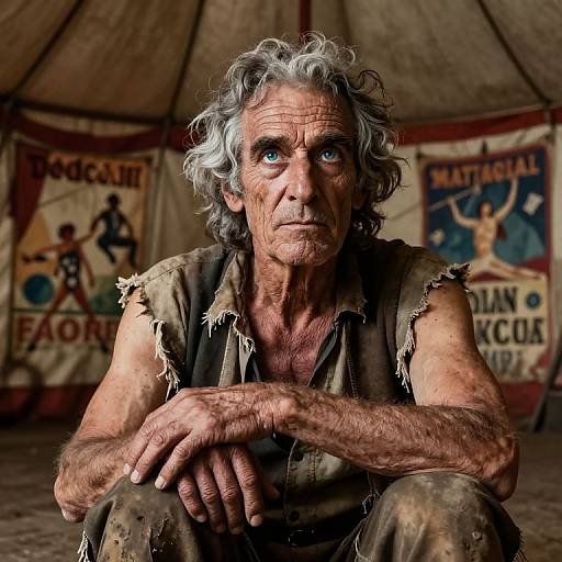 Photorealistic Portrait of Circus Veteran