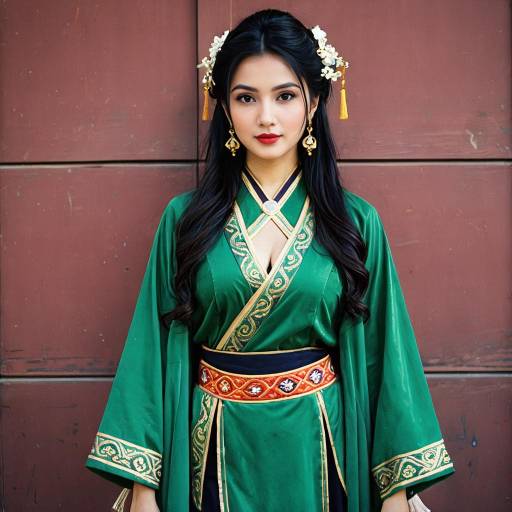 Woman in Jade Traditional Costume