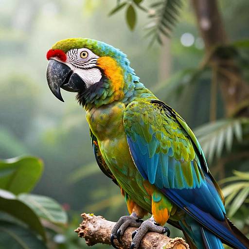 Vibrant Macaw Parrot Jungle Portrait