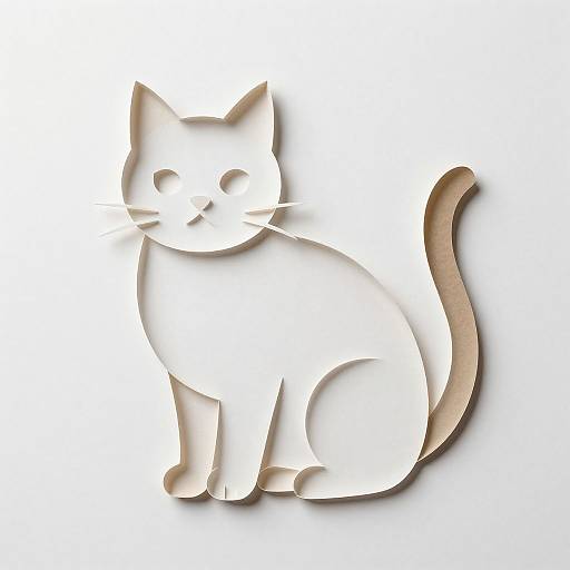 3D Construction Paper Cat Art