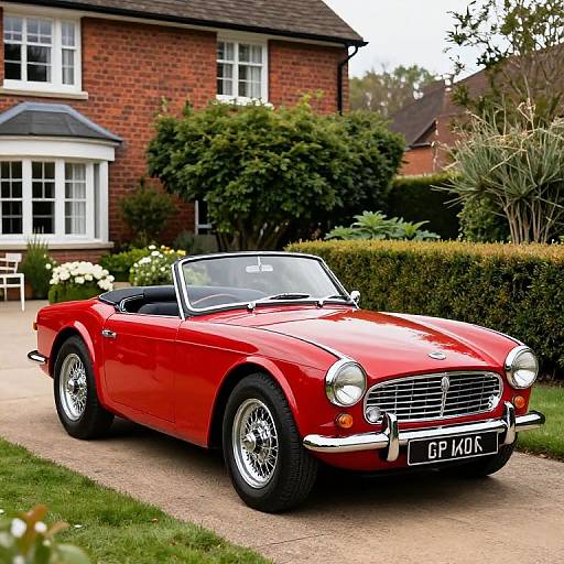 Vibrant Red Triumph TR4 Roadster