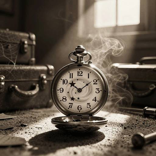 Vintage Pocket Watch in Dusty Attic