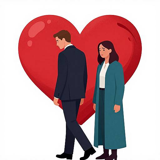 Illustration of Heartbreak and Separation