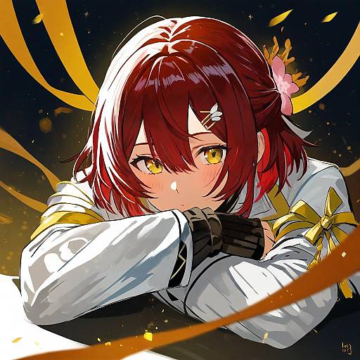 Illustration of Hanasaki miyabi, holostars in the style of Club3