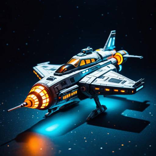Miniature Sci-Fi Spaceship Model Illustration