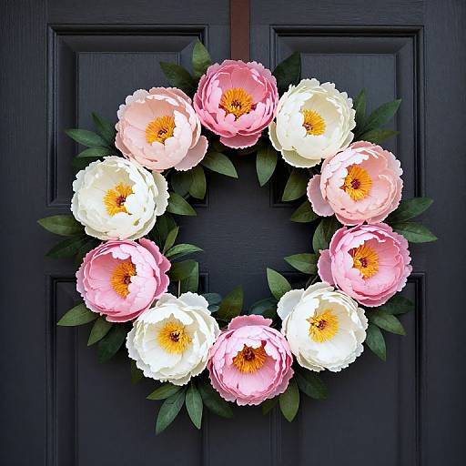 Spring Peony Wreath Decor