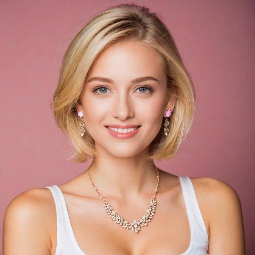 Smiling Blonde Woman with Elegant Jewelry