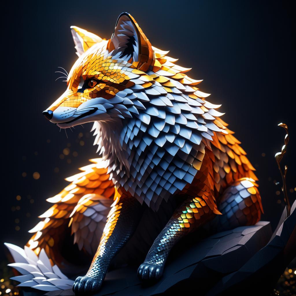 Mystical Scaled Fox in Cinematic Light