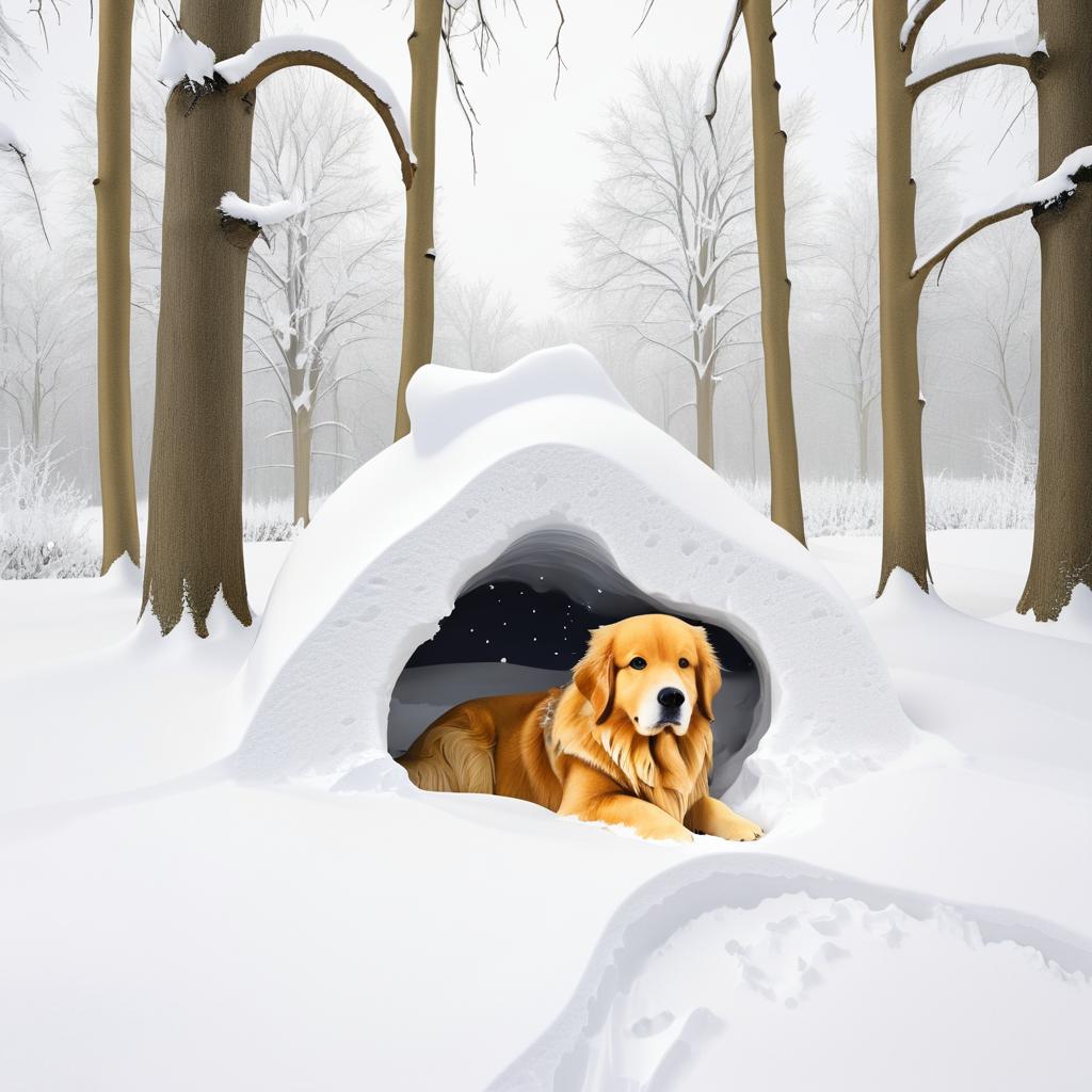 Snow-Buried Golden Retriever Diagram