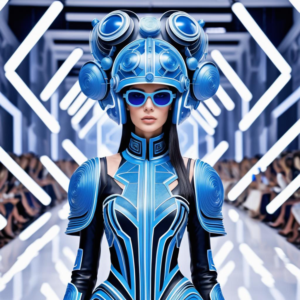 Futuristic Fashion Show with Sculptures