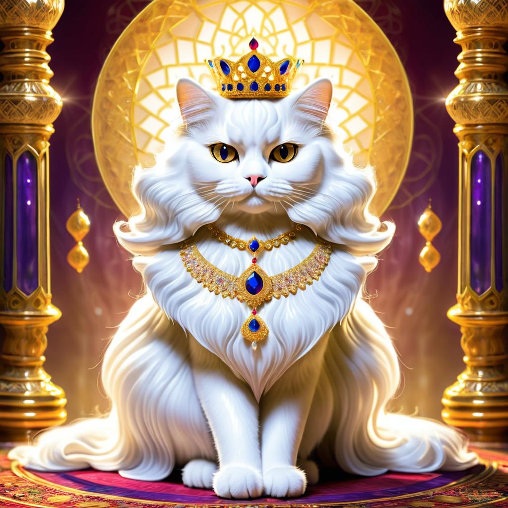 Queen Persian Cat in a Mystical Realm