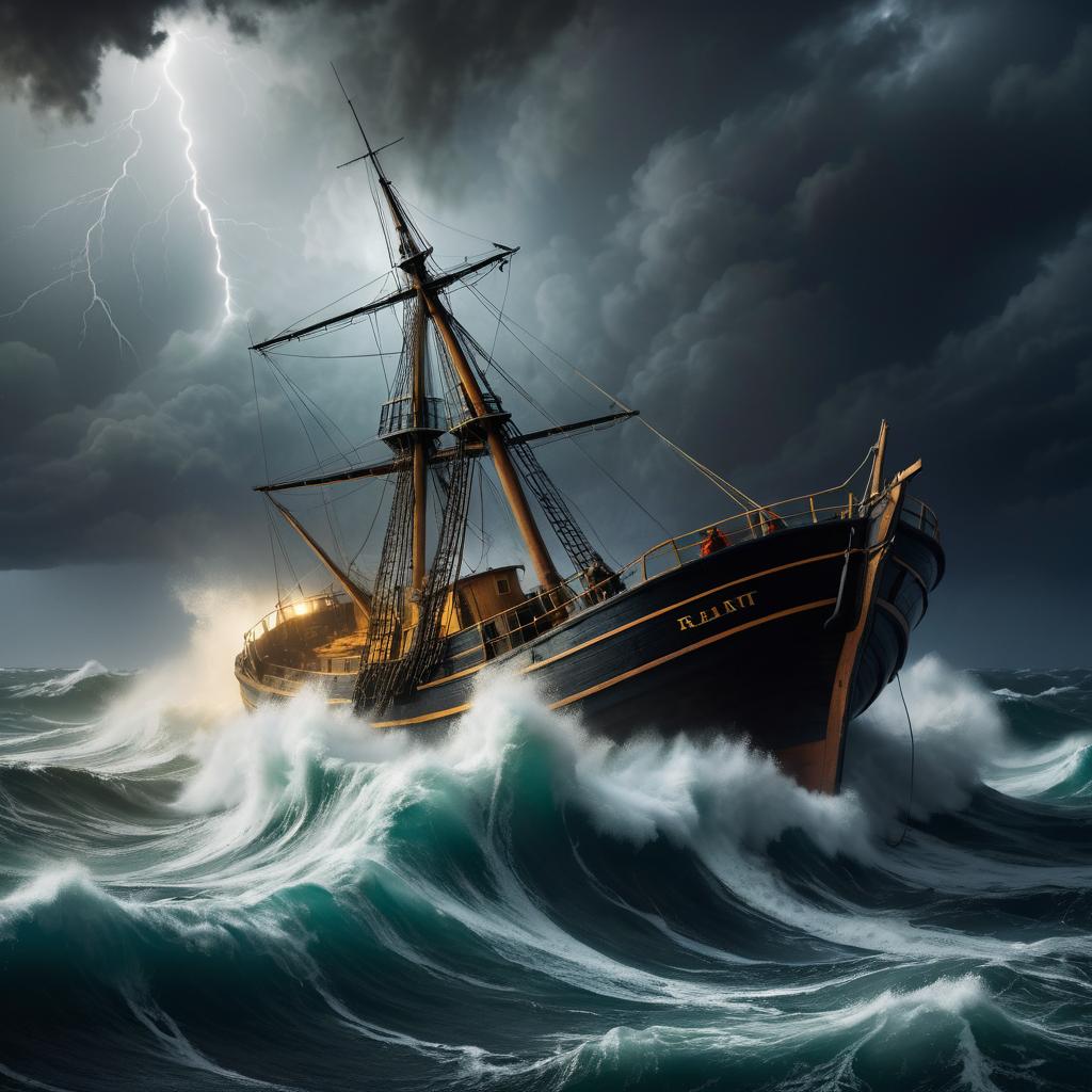 Stormy Seas: A Rembrandt Fishing Drama