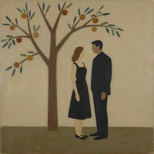 Abstract Minimalist Couple by Apple Tree