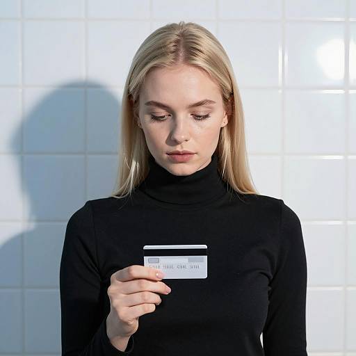 Blonde Woman with Credit Card Portrait