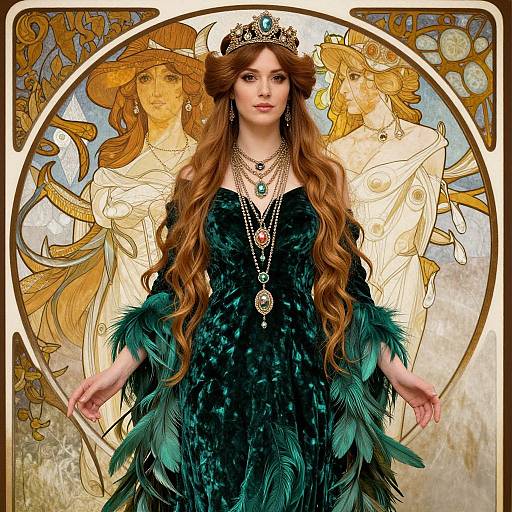 Bohemian Princess in Emerald Velvet