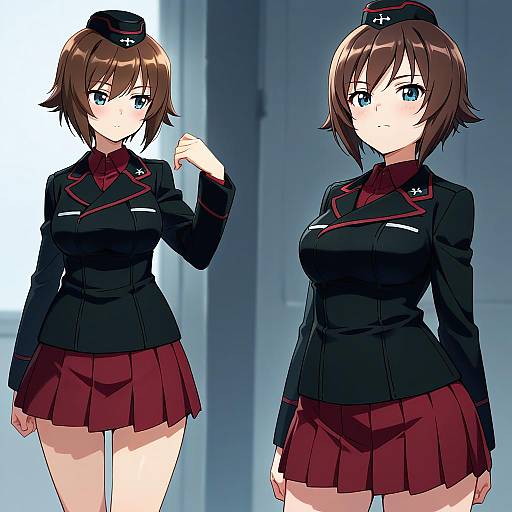 Illustration of Hida ema, girls und panzer in the style of Ukata
