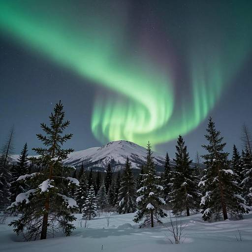 Serene Night Sky with Aurora Borealis