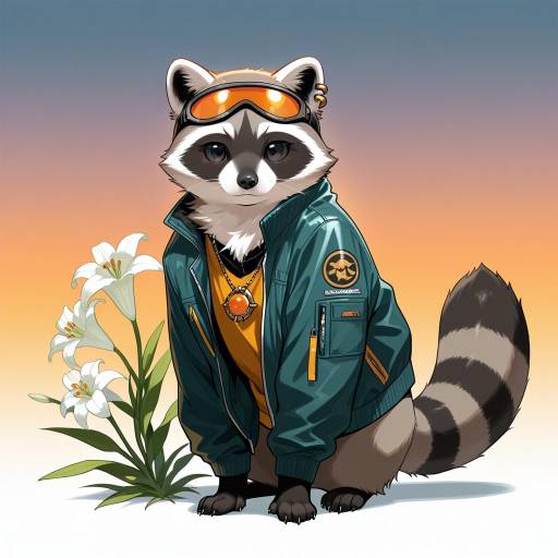 Stylish Raccoon in Sunset Glamour Stylish Raccoon in Sunset Glamour