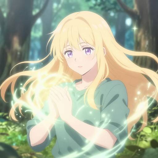 Blonde Jujutsu Kaisen Girl in Forest