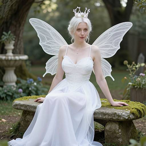 Fairy Woman in Enchanted Garden