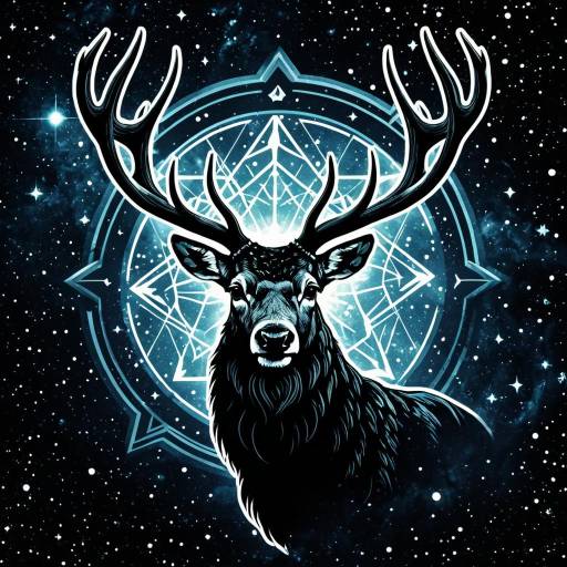 Celestial Stag: Minimalist HDR Emblem