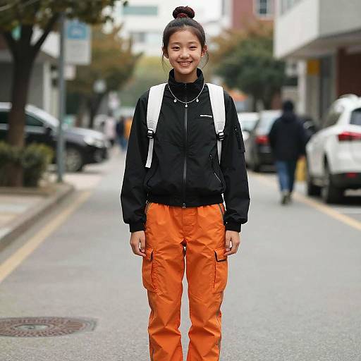 Stylish Teen Girl in Techwear Outfit