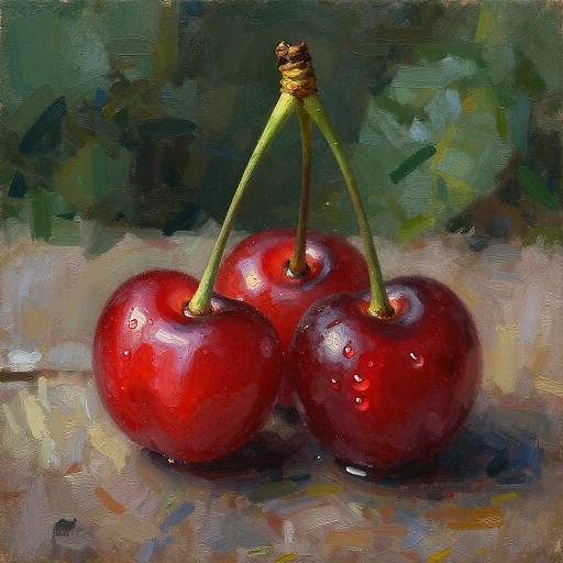 Realistic Cherry Oil Painting