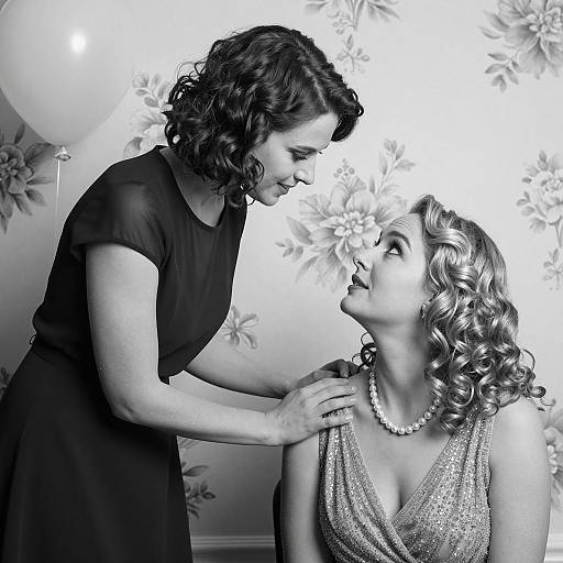 Vintage Style Interaction Between Two Women