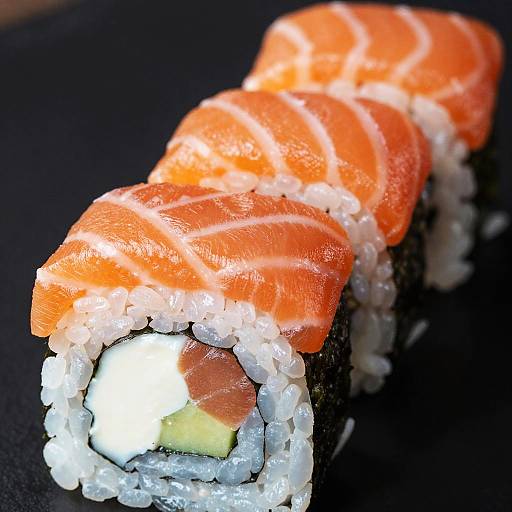 Vibrant Close-Up of Sushi Rolls