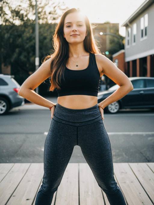 Candid Portrait of Woman in Yoga Pants