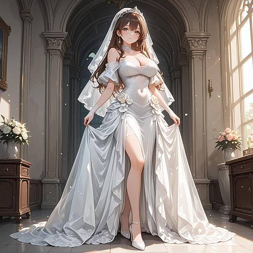 Bridal Anime Woman in Wedding Dress