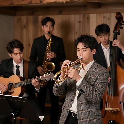 Jazz Band Performance in Rustic Setting