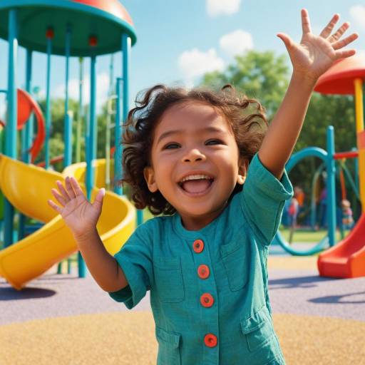 Joyful Child in a Vibrant Playground