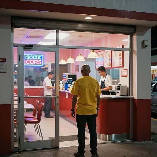 Charming Diner Scene at Night