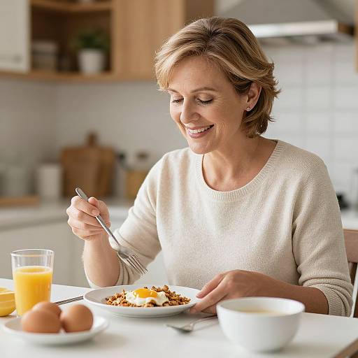 Mature Woman Preparing Healthy Breakfast